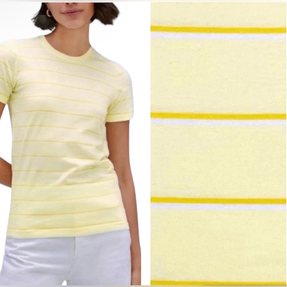 Everlane Organic Cotton Yellow Striped T-shirt Size XXS